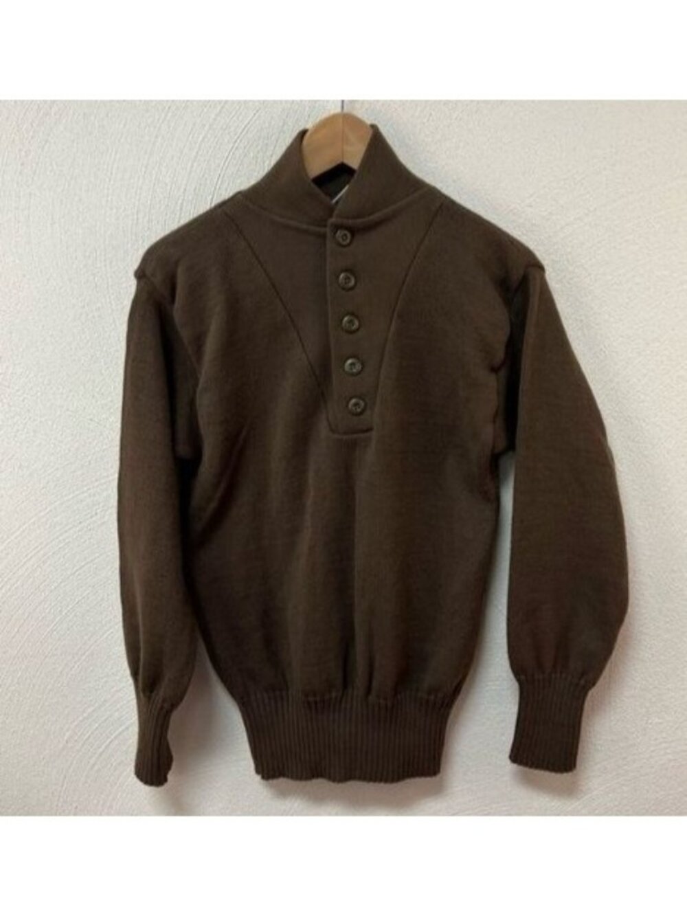 DSCP Garrison Collection Men’s Brown 1/4 Button Sweater Sz Med